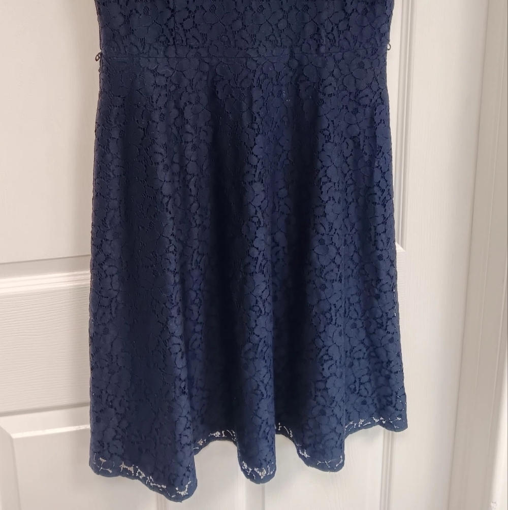Navy Blue White House Black Market Size 6 dress - Picture 2 of 8